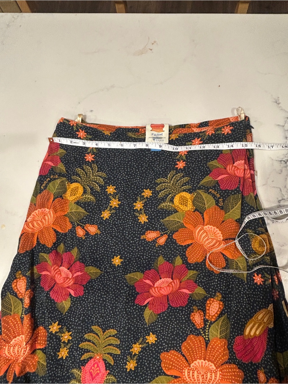 Farm Rio x Anthropologie Satin Slip Midi Skirt size medium - Picture 4 of 8